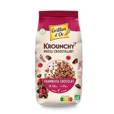 Grillon Or Krounchy Muesli Croustillant Framboise Chocolat Bio, 450g