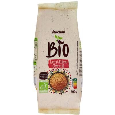Auchan BIO Lentilles corail Bio, 500g