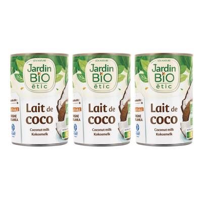 Jardin Bio Etic Lait de coco bio, Lot de 3x40cl