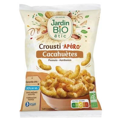 Jardin Bio Etic Chips Crousti Apéro croustillantes Cacahuètes Bio -30% de sel en moins, 85g