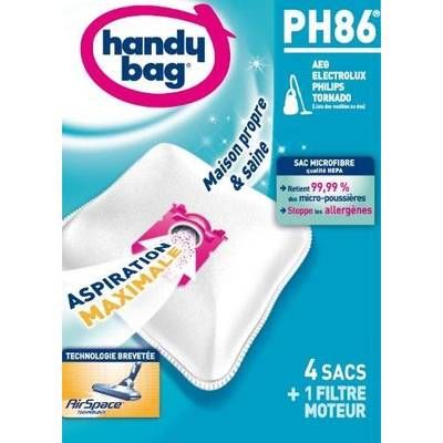 Handy Bag Sacs aspirateur PH86- AEG, Electrolux, Philips, Tornado, 4  sacs