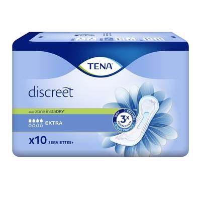 Tena Lady Serviettes Hygiéniques Fuites Urinaires Extra Discreet, 10 serviettes