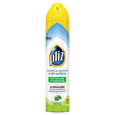 Pliz Aerosol nettoyant multi-surfaces citron vert, 250ml