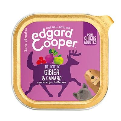 Edgard Cooper Barquette Pâté Gibier et Canard Sans Céréales pour Chien Adulte, 300g