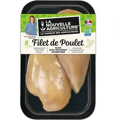 La Nouvelle Agriculture Filets de Poulet Jaune Bleu Blanc Coeur, 2x130g