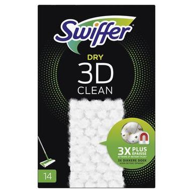 Swiffer Lingettes sèches Swiffer 3D Clean, 14 lingettes