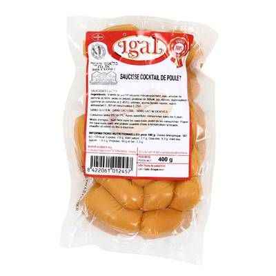 Igal Saucisses cocktail de poulet, 400g