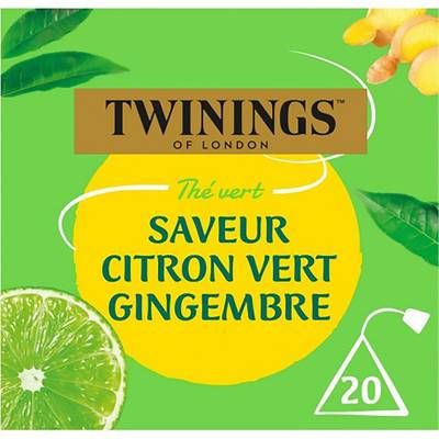 Twinings Thé vert Citron Vert Gingmbre, 20 sachets