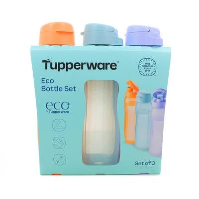 Tupperware Lot de 3 Eco Bouteilles Slim, 3 bouteilles