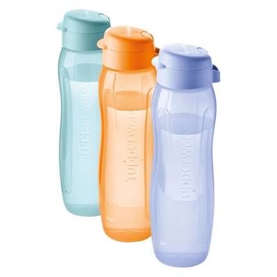 Tupperware Lot de 3 Eco Bouteilles Slim, 3 bouteilles