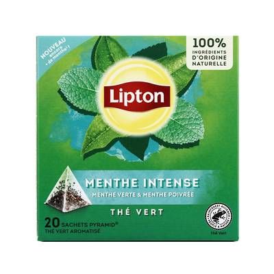 Lipton Thé vert d'Asie à la menthe intense, 20 sachets