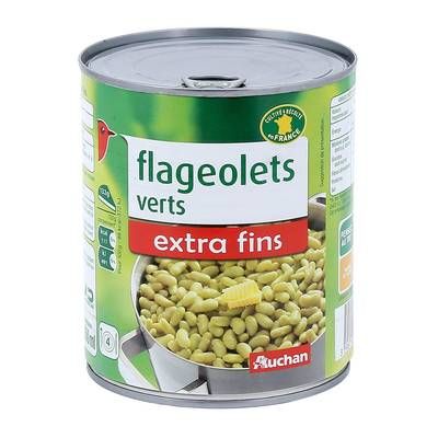 Auchan Flageolets verts extra-fins, 530g