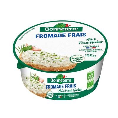 Bonneterre Fromage frais bio Ail et Fines Herbes, 150g