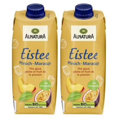 Alnatura Thé glacé pêche passion bio, Lot de 2x50cl