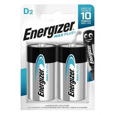 Energizer 2 Piles LR20 / D Alcaline Max Plus 1,5V, 2  piles