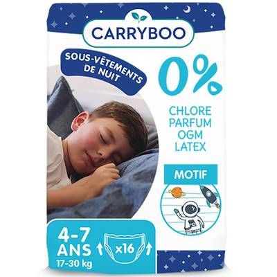 Carryboo Sous-vêtements de nuit absorbants Garçons 4-7 ans, 16 culottes