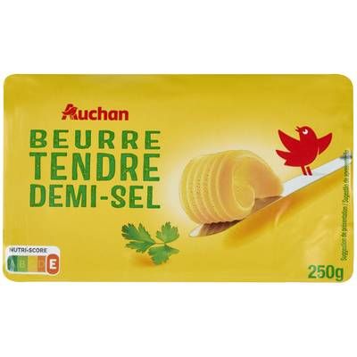 Auchan Beurre tendre demi-sel, 250g
