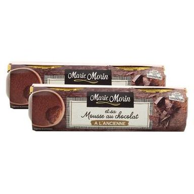 Marie Morin Mousse au chocolat à l'ancienne, Lot de 2 - 2x100g