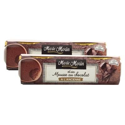 Marie Morin Mousse au chocolat à l'ancienne, Lot de 2 - 2x100g
