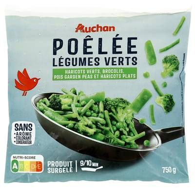 Auchan Poêlée de légumes verts, 750g