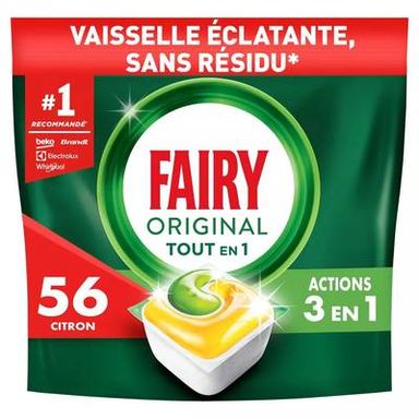 FAIRY Tablette lave-Vaisselle Original Tout en 1 Citron, 56 capsules