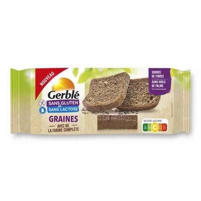 Gerblé Sans Gluten Sans Lactose Pain Complet aux Graines sans gluten et sans lactose, 300g