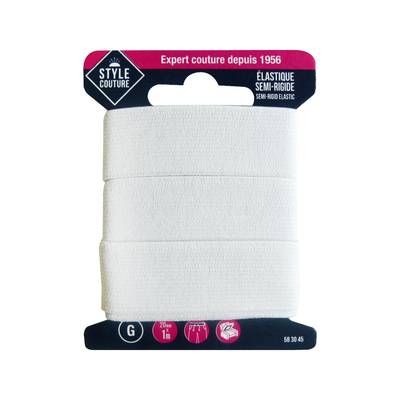 Style couture Elastique Semi Rigide 20Mmx1M, 1 pièce