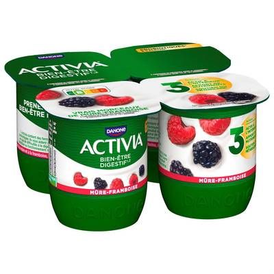 Activia Yaourt mûre framboise, 4x125g