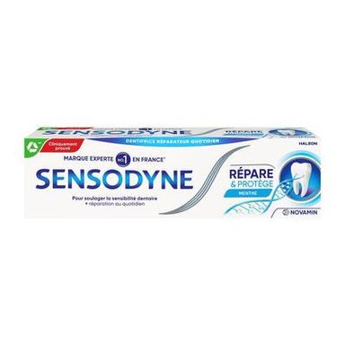Sensodyne Dentifrice répare & protège menthe novamin & aérosil, 75ml