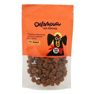 Delamour Friandise Pépites Boeuf Framboise en sachet - Récompense pour chien, 150g