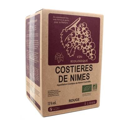 Costières de Nîmes rouge AOP Le Cellier Bio 13°, Bag in box 5L