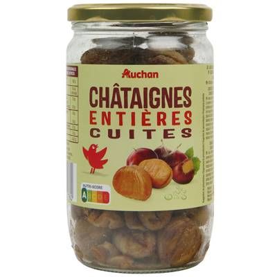 Auchan Châtaignes entières cuites en bocal, 420g