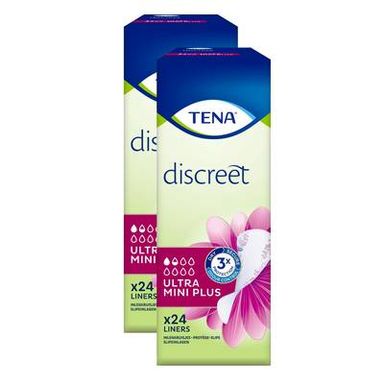 Tena Lady Protège-slips incontinence ultra mini plus, Lot de 2x24 protège-slips