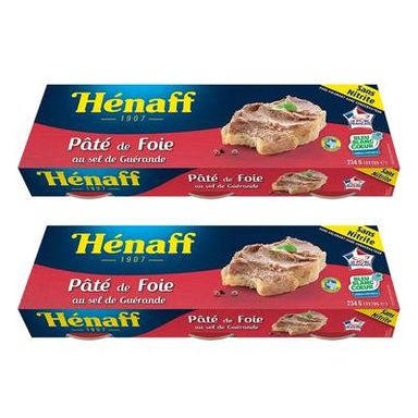Henaff Pâté de foie au sel de Guérande Bleu Blanc Coeur, Lot de 2x3x78g