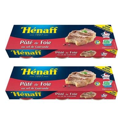 Henaff Pâté de foie au sel de Guérande Bleu Blanc Coeur, Lot de 2x3x78g