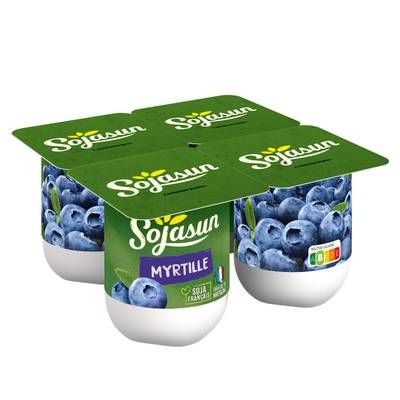 Sojasun Dessert Végétal Soja Myrtille, 4x100g