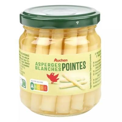 Auchan Pointes d'Asperges blanches en bocal, 110g