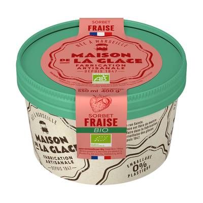 Maison de la Glace Sorbet artisanal Fraise Bio, 400g