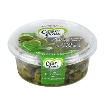 Croc'Frais Olives Dénoyautées à l'Ail des Ours, 150g