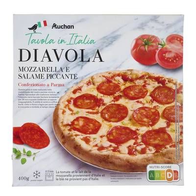 Auchan Tavola In Italia Pizza mozzarella et salami, 400g