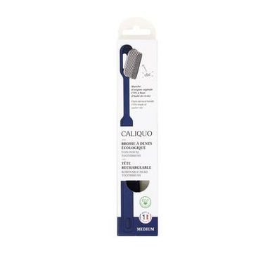 Caliquo Brosse à dent écologique à tête rechargable bleu médium, 1 brosse à dents