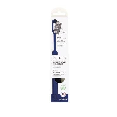 Caliquo Brosse à dent écologique à tête rechargable bleu médium, 1 brosse à dents