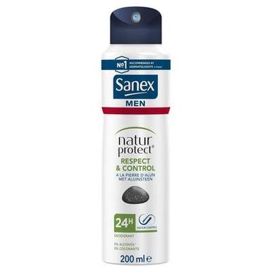 Sanex Men Déodorant spray 48h Natur Protect à la pierre d'Alun, 200ml