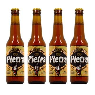 Pietra Bière ambrée à la chataigne 9°, Lot de 4x33cl