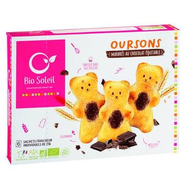 Bio Soleil Oursons marbré chocolat bio, 150g