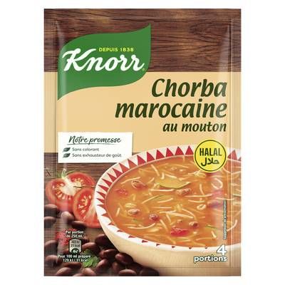 Knorr Soupe Chorba Marocaine au Mouton Halal Déshydratée, 90g