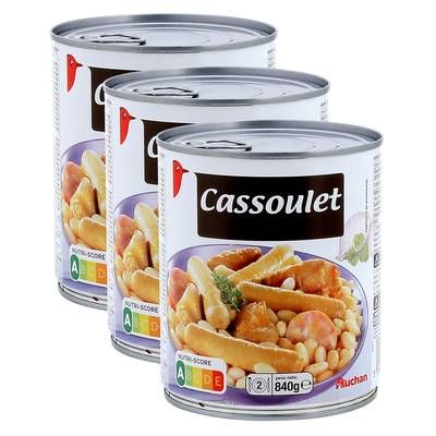 Auchan Cassoulet, Lot de 3x840g