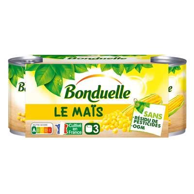 Bonduelle Maïs Sans Résidu de Pesticide, 3x140g