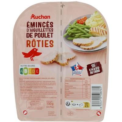 Auchan Aiguillettes de poulet, 2x75g