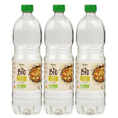 Auchan BIO Vinaigre d'Alcool blanc Bio 6% d'Acidité, Lot de 3x1L